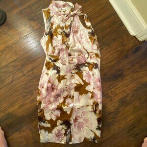 Spiegel 100% Silk Floral Blouse & Skirt Set – Size 10 Top / 6 Skirt